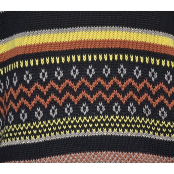 Together Ladies Open Yellow Black Cardigan Sweater Size 10 Striped Granny Core - Picture 8 of 12